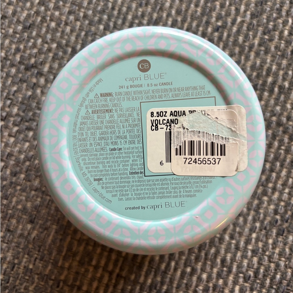 capri BLUE Volcano Tin Candle - Seafoam - Picture 2 of 2